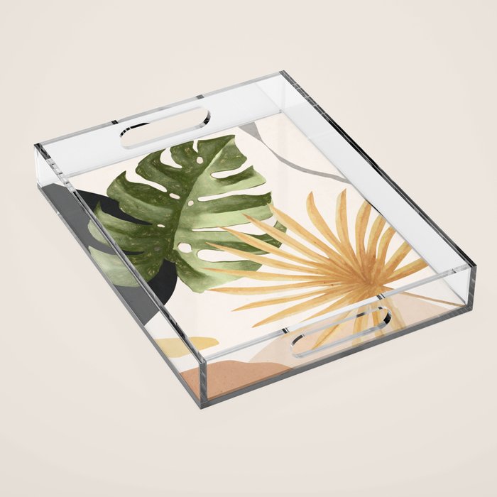 Abstract Art Tropical Leaves 22 Acrylic Tray Gallery Image 1