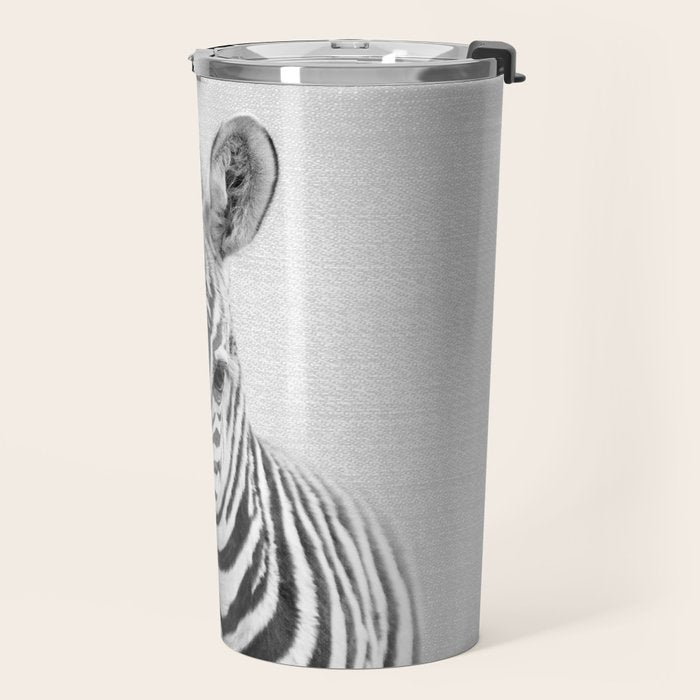 Baby Zebra - Black & White Travel Mug Gallery Image 2