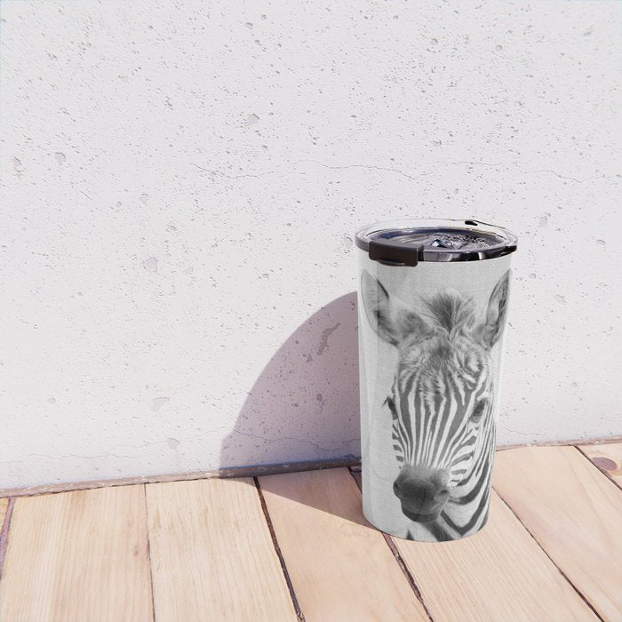 Baby Zebra - Black & White Travel Mug Gallery Image 4
