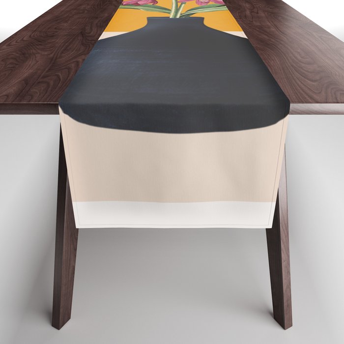 Flowers in Black Vase 2 Table Runner Gallery Image 1