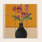 Flowers in Black Vase 2 Wood Wall Art Gallery Image 1