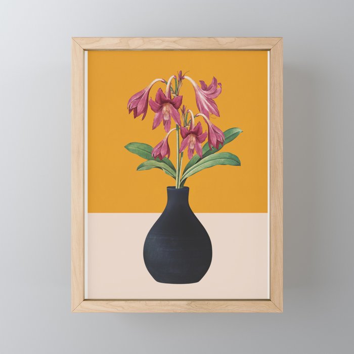 Flowers in Black Vase 2 Mini Art Print Gallery Image 1