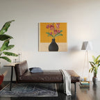 Flowers in Black Vase 2 Wood Wall Art Gallery Image 2