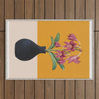 Flowers in Black Vase 2 Outdoor Rug Gallery Image 1