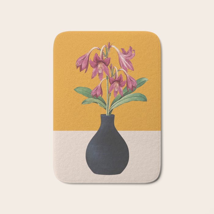 Flowers in Black Vase 2 Bath Mat Gallery Image 1