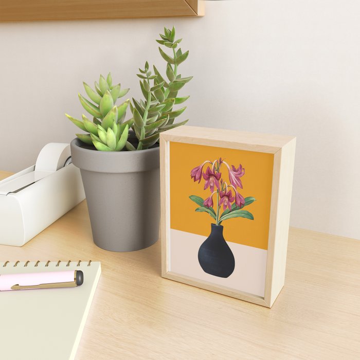 Flowers in Black Vase 2 Mini Art Print Gallery Image 2