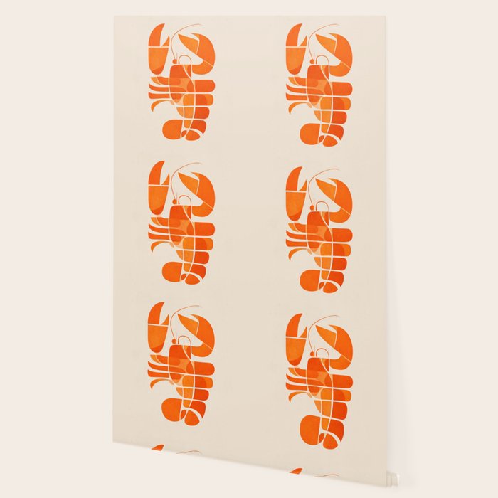 Abstract Lobster in Orange Wallpaper Gallery Image 2