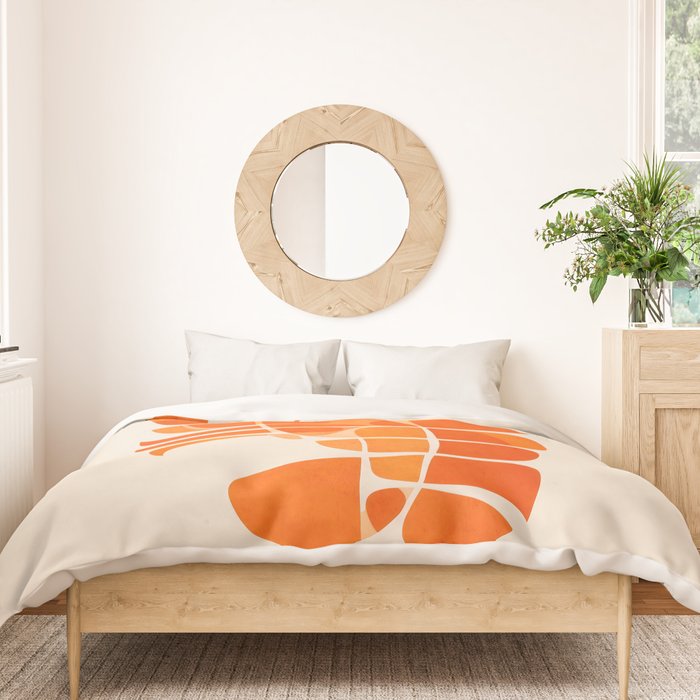 Abstract Lobster in Orange Duvet Cover Gallery Image 3