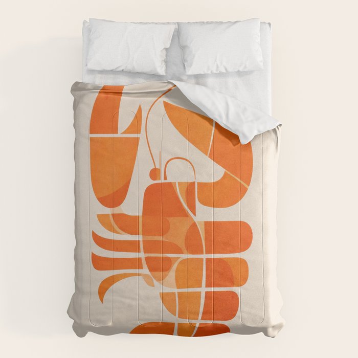 Abstract Lobster in Orange Comforter Gallery Image 1