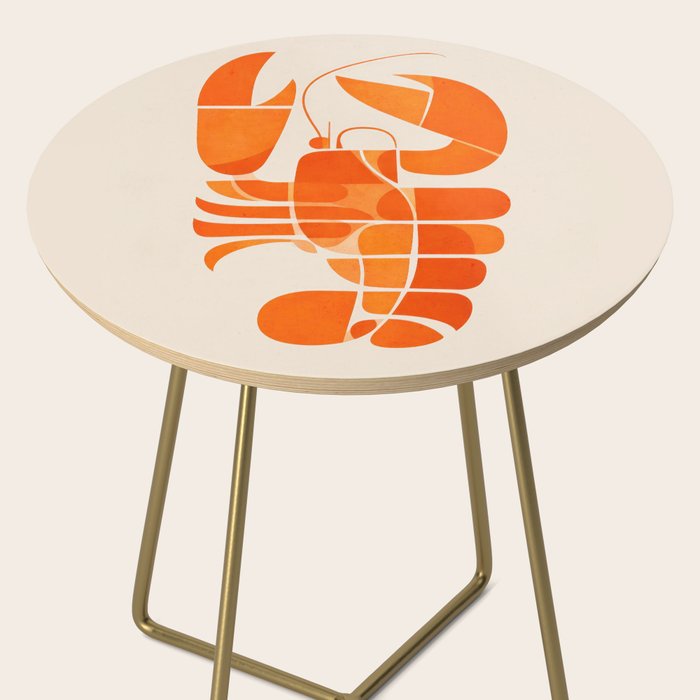 Abstract Lobster in Orange Side Table Gallery Image 2