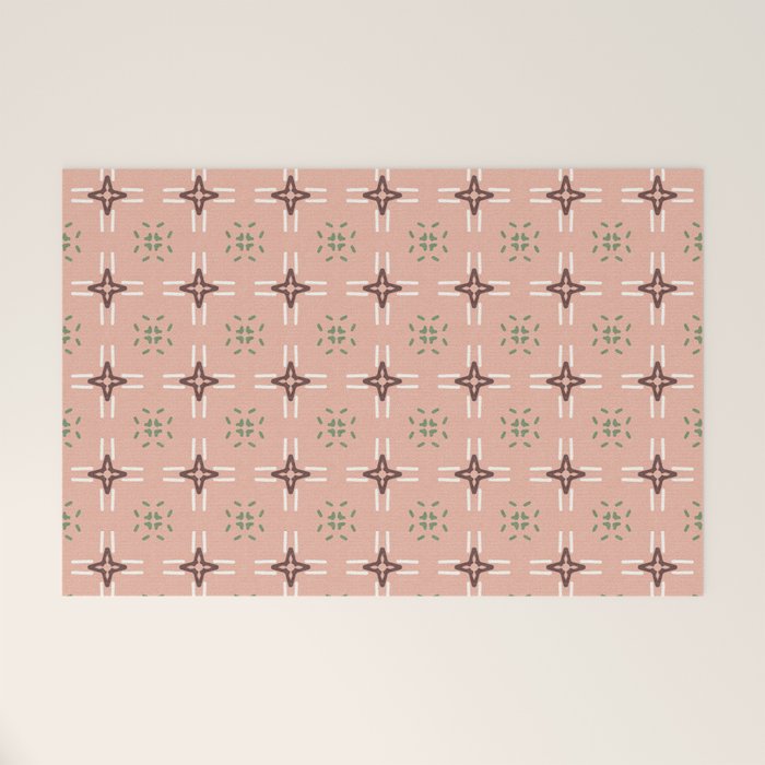 Crossroads Geometric Peach Multi Welcome Mat Gallery Image 1
