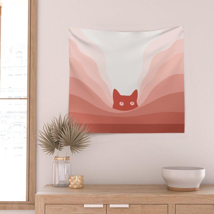 Cat Landscape 78 Wall Tapestry Gallery Image 2