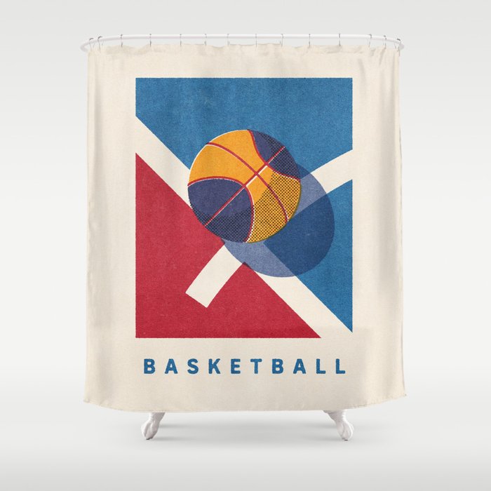 BALLS - Basketball 3X3 - Summer Games Shower Curtain Gallery Image 1