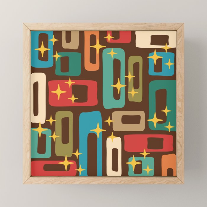 Retro Mid Century Modern Abstract Pattern 222 Mini Art Print Gallery Image 1
