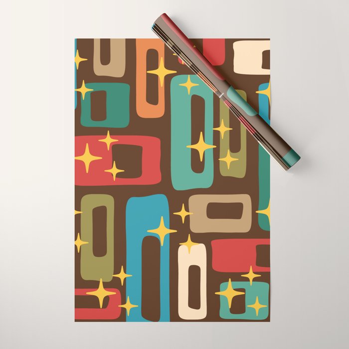 Retro Mid Century Modern Abstract Pattern 222 Wrapping Paper Gallery Image 1