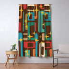 Retro Mid Century Modern Abstract Pattern 222 Window Curtain Gallery Image 5