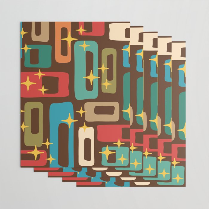 Retro Mid Century Modern Abstract Pattern 222 Wrapping Paper Gallery Image 3