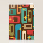 Retro Mid Century Modern Abstract Pattern 222 Stationery Card Gallery Image 2
