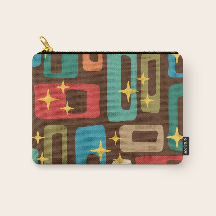 Retro Mid Century Modern Abstract Pattern 222 Carry All Pouch Gallery Image 1