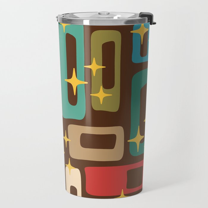 Retro Mid Century Modern Abstract Pattern 222 Travel Mug Gallery Image 2