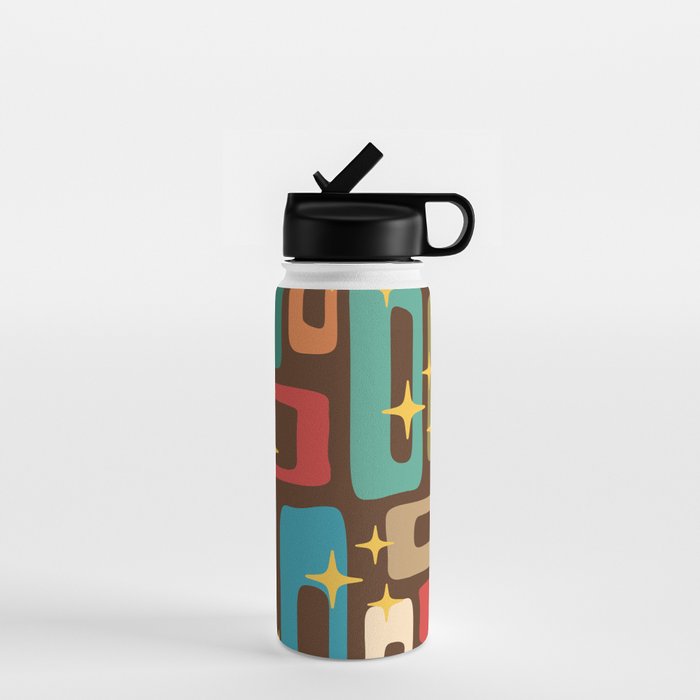 Retro Mid Century Modern Abstract Pattern 222 Water Bottle Gallery Image 1