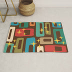 Retro Mid Century Modern Abstract Pattern 222 Rug Gallery Image 1