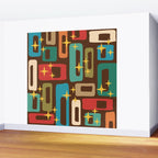 Retro Mid Century Modern Abstract Pattern 222 Wall Mural Gallery Image 2