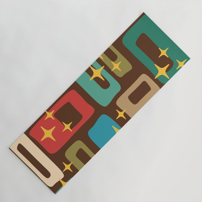 Retro Mid Century Modern Abstract Pattern 222 Yoga Mat Gallery Image 1