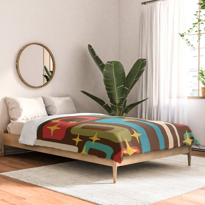 Retro Mid Century Modern Abstract Pattern 222 Comforter Gallery Image 2