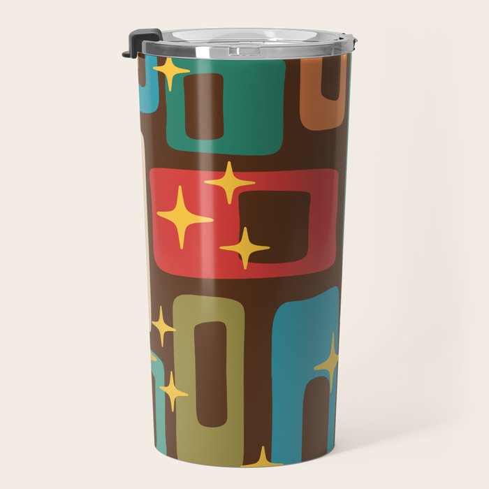 Retro Mid Century Modern Abstract Pattern 222 Travel Mug Gallery Image 3
