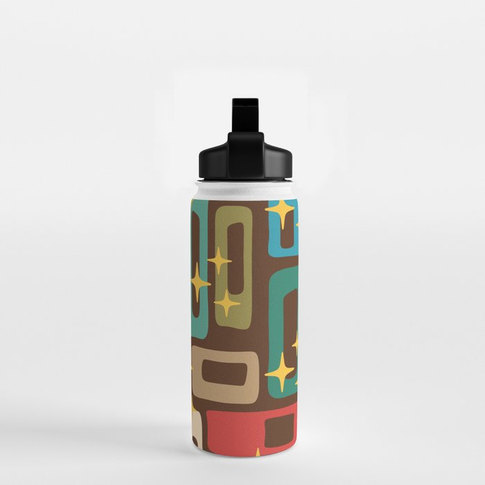Retro Mid Century Modern Abstract Pattern 222 Water Bottle Gallery Image 2
