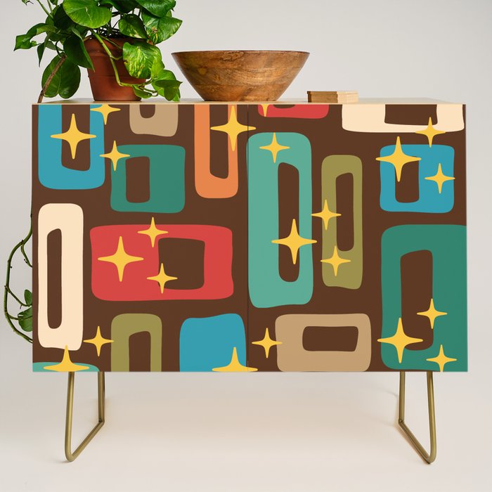 Retro Mid Century Modern Abstract Pattern 222 Credenza Gallery Image 1
