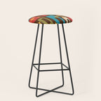 Retro Mid Century Modern Abstract Pattern 222 Stool Gallery Image 1