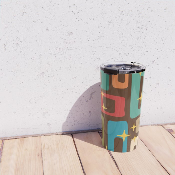 Retro Mid Century Modern Abstract Pattern 222 Travel Mug Gallery Image 4