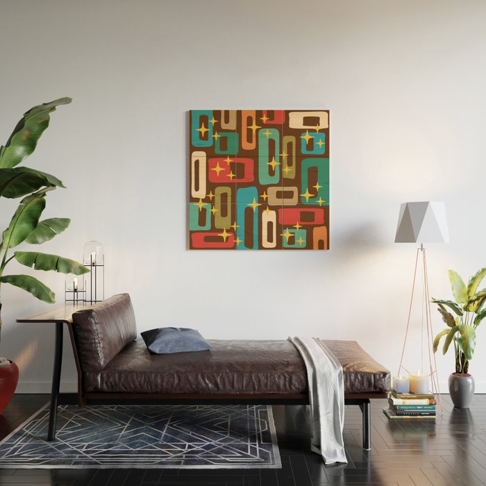 Retro Mid Century Modern Abstract Pattern 222 Wood Wall Art Gallery Image 2