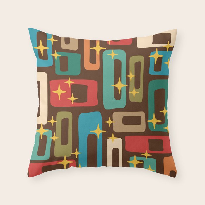 Retro Mid Century Modern Abstract Pattern 222 Throw Pillow Gallery Image 6