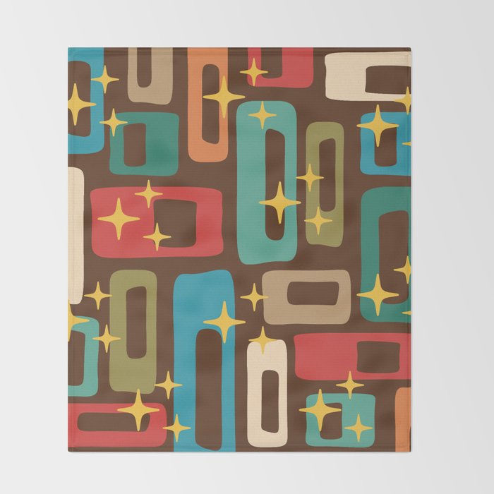 Retro Mid Century Modern Abstract Pattern 222 Throw Blanket Gallery Image 2