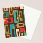 Retro Mid Century Modern Abstract Pattern 222 Stationery Card Gallery Image 2
