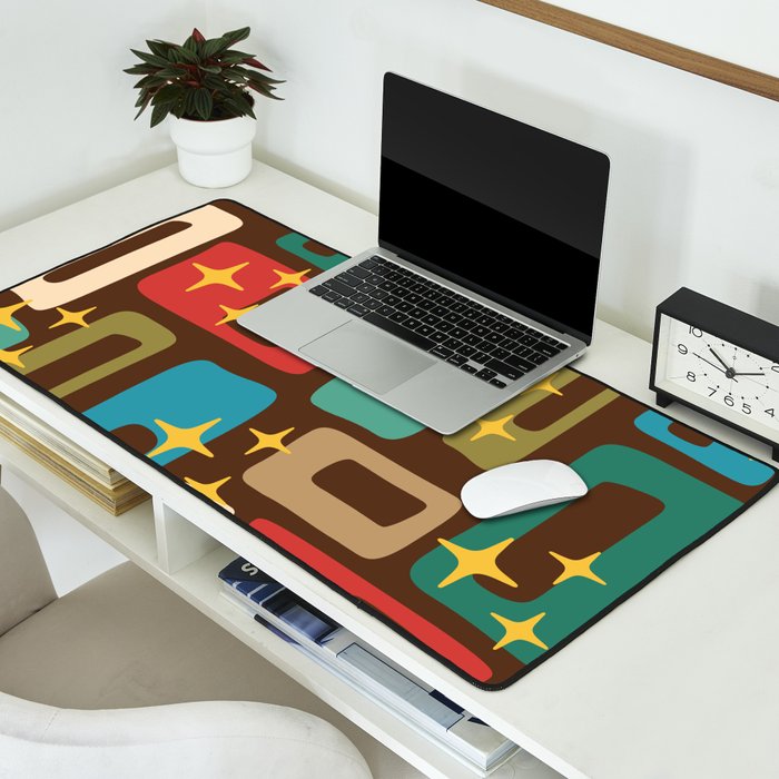 Retro Mid Century Modern Abstract Pattern 222 Desk Mat Gallery Image 2