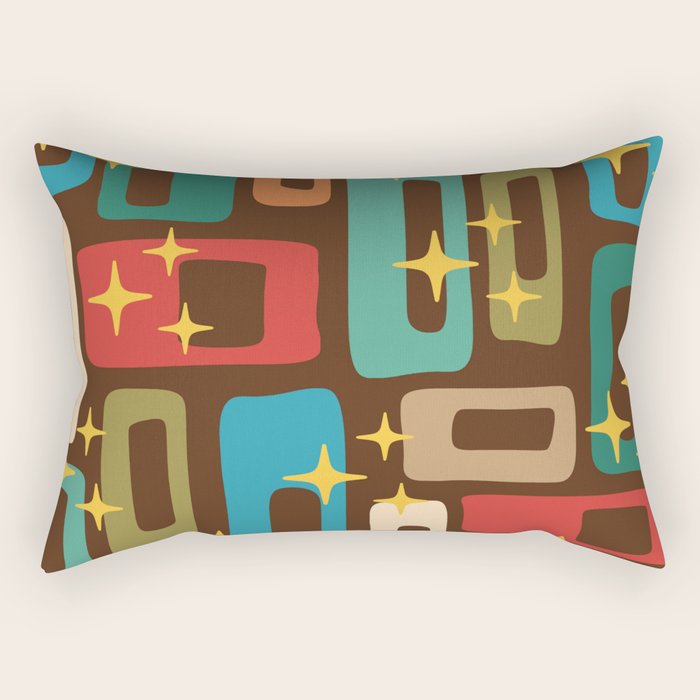 Retro Mid Century Modern Abstract Pattern 222 Rectangular Pillow Gallery Image 2