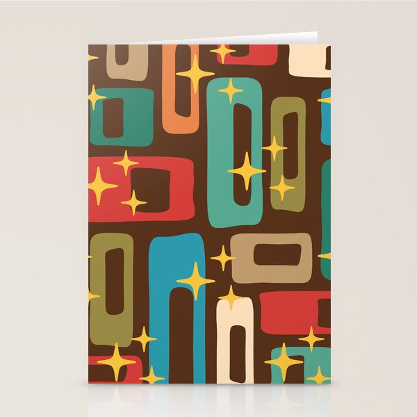 Retro Mid Century Modern Abstract Pattern 222 Stationery Card Gallery Image 1