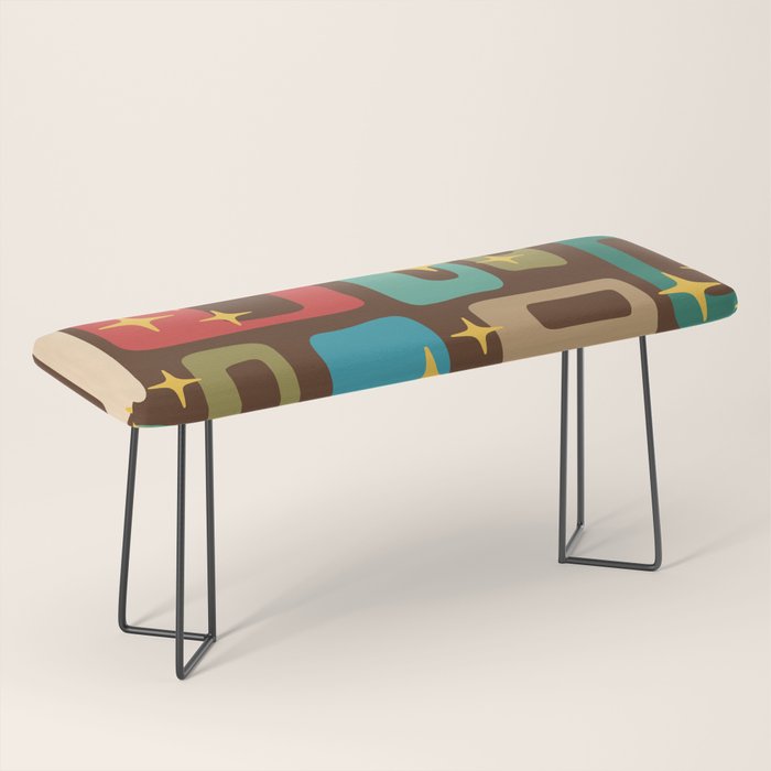 Retro Mid Century Modern Abstract Pattern 222 Bench Gallery Image 1