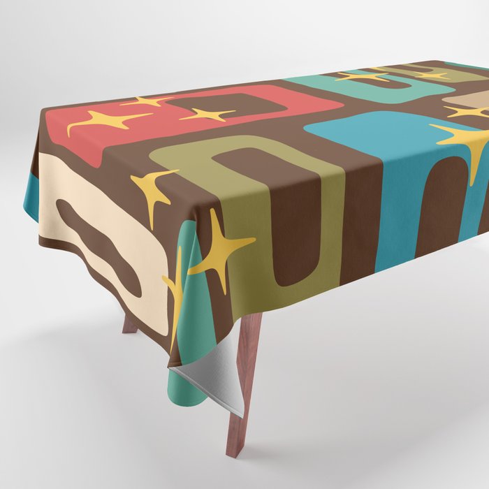 Retro Mid Century Modern Abstract Pattern 222 Tablecloth Gallery Image 1
