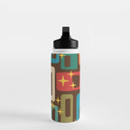Retro Mid Century Modern Abstract Pattern 222 Water Bottle Gallery Image 3