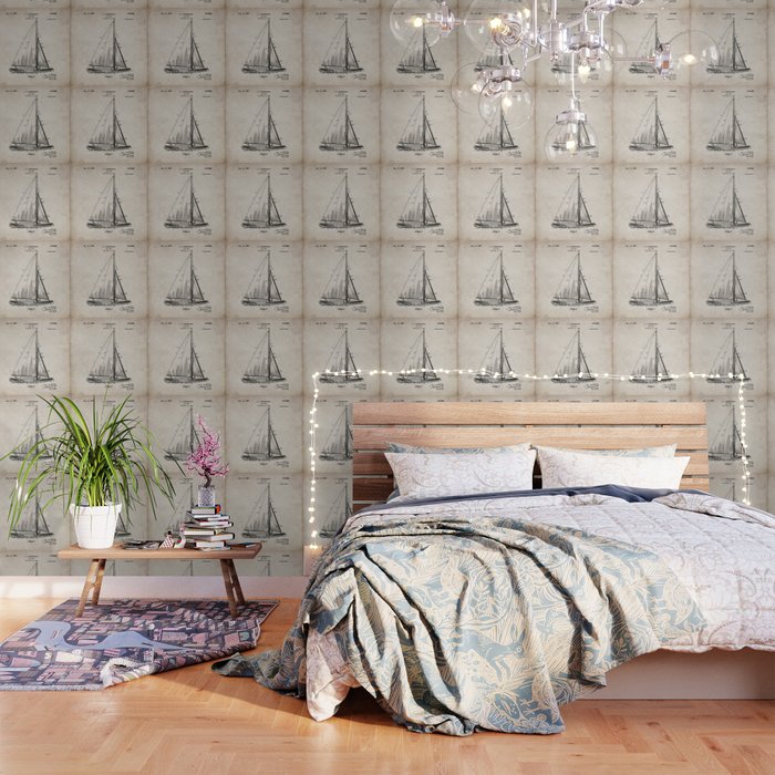 Sailboat Patent - Yacht Art - Antique Wallpaper Gallery Image 1