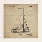 Sailboat Patent - Yacht Art - Antique Wood Wall Art Gallery Image 1