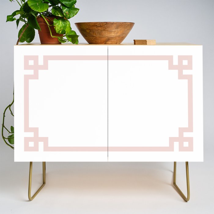 Blush Greek Key Border Credenza Gallery Image 1