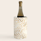 Elegant Gold White Leopard Cheetah Animal Print Wine Chiller Gallery Image 1