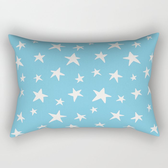 Stars Sky Blue Rectangular Pillow Gallery Image 2