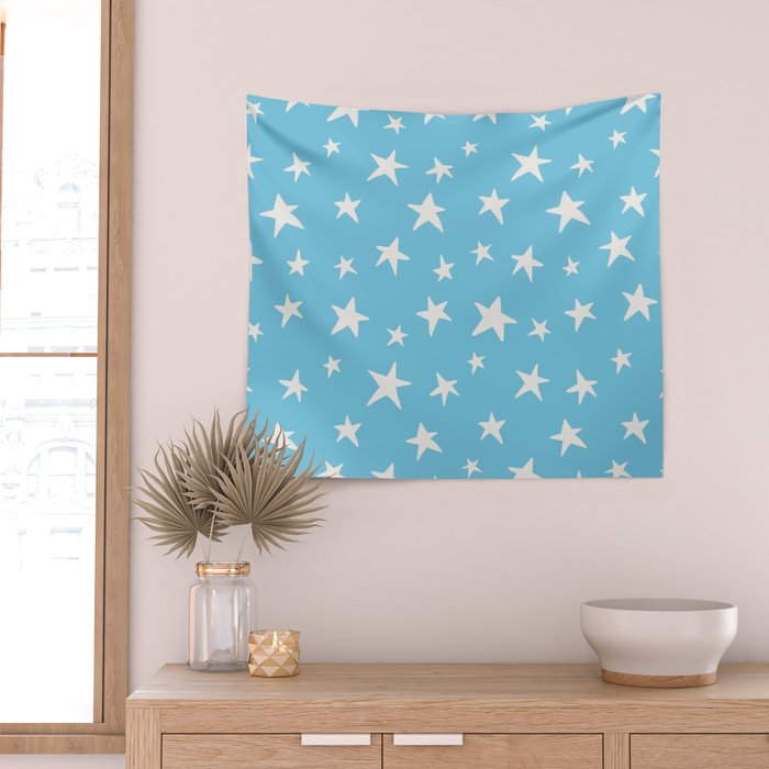 Stars Sky Blue Wall Tapestry Gallery Image 2